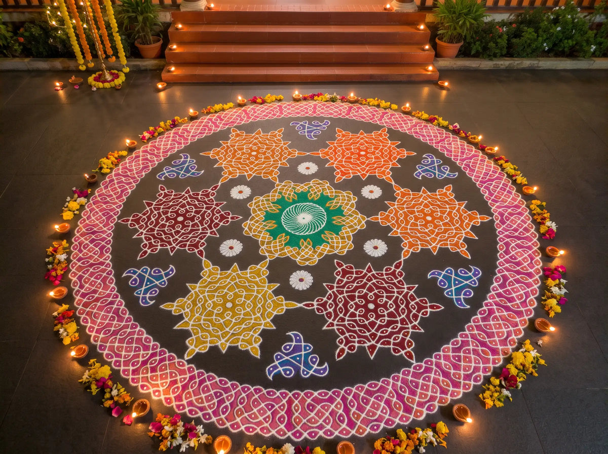 Biggest Kalyana Kolam Stencil 