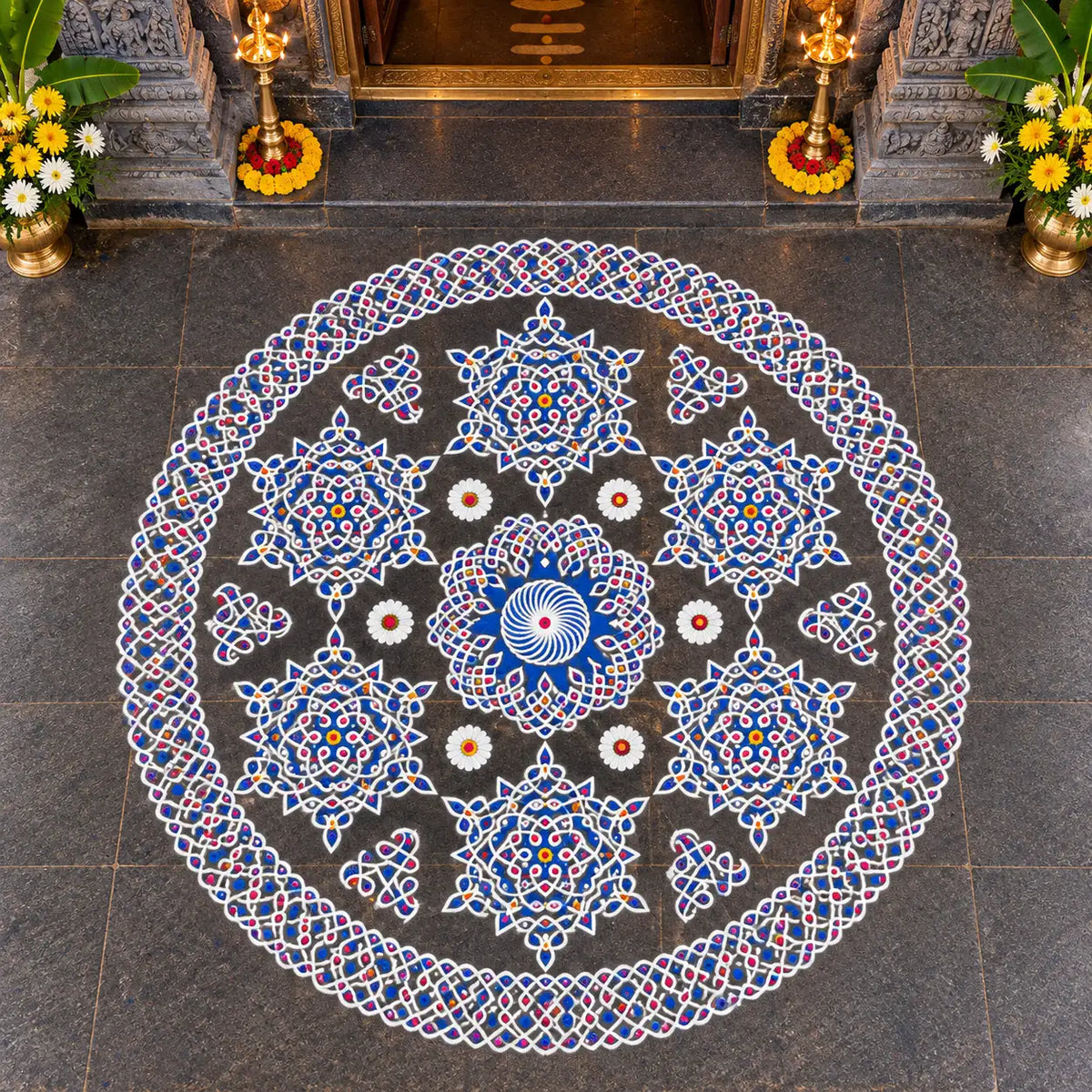 Biggest Kalyana Kolam Stencil 