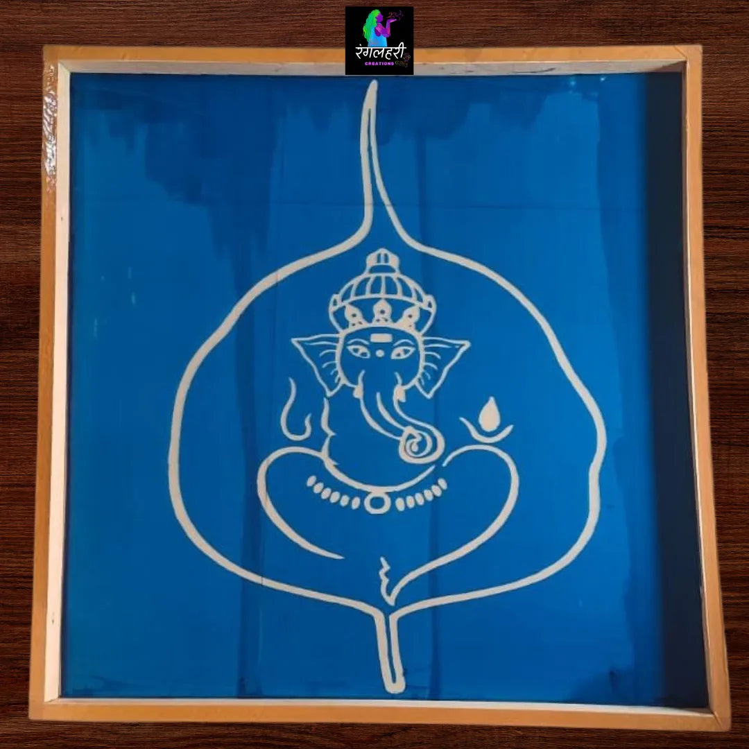 Biggest Leaf Ganesha Face Kolam Stencil
Big Leaf Ganesha Face Kolam Stencil Main image