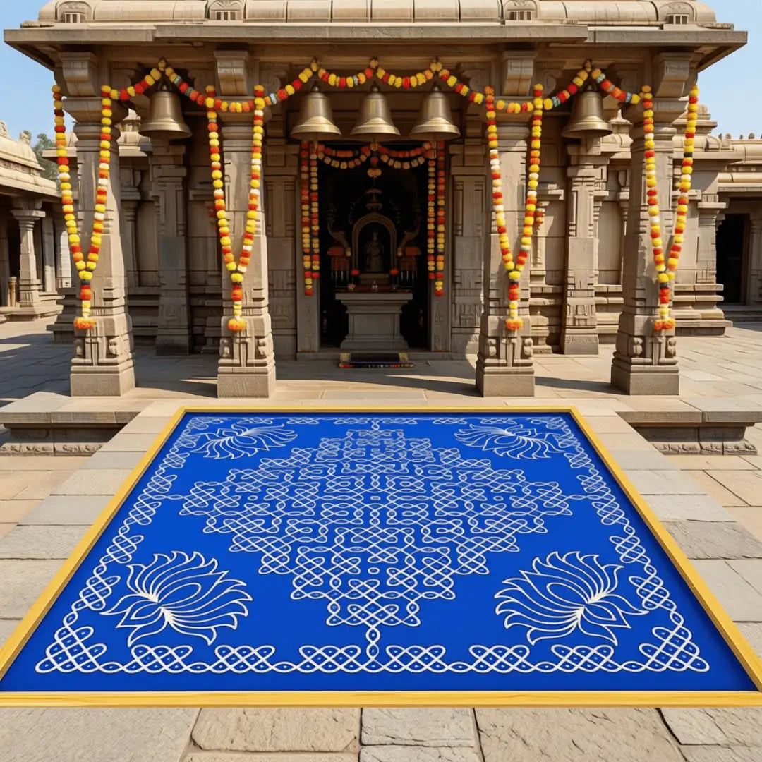  Biggest Lotus Pulli Kolam Stencil 