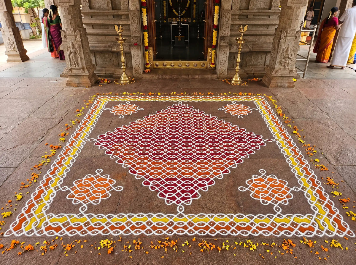 Biggest Traditional Temple Kolam Stencil