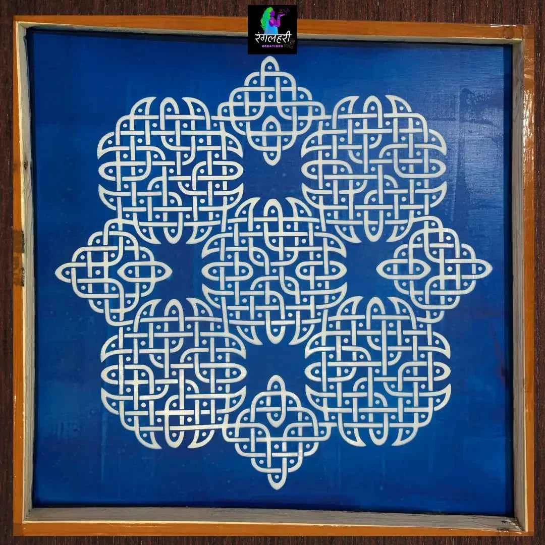 WJ2416 : Divine Structured Pulli Big Kolam Stencil 24 By 24 Inch Main image