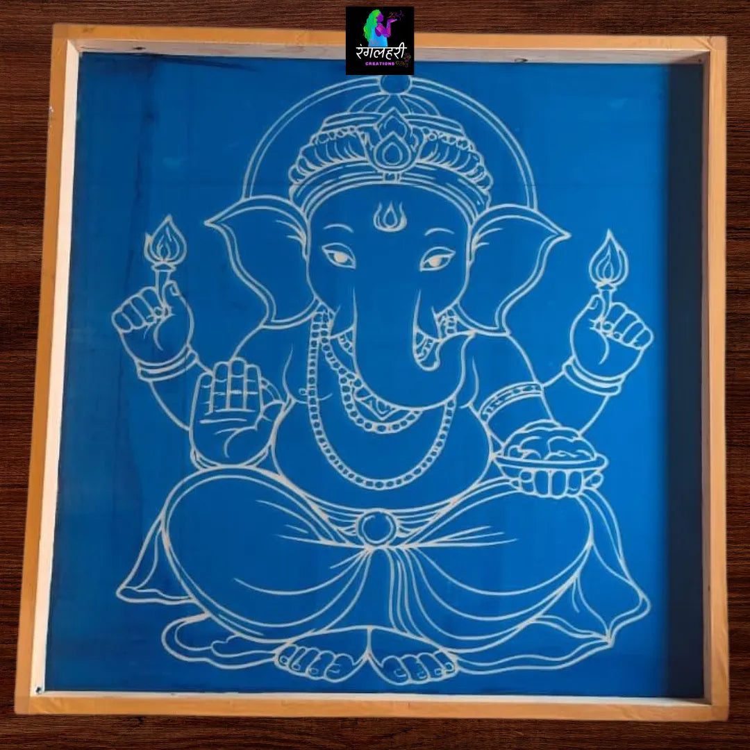 Ganesha Face Kolam Stencil  Main image