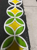 RRS06: Plastic Readymade Border Rangoli Set : 8pcs Square