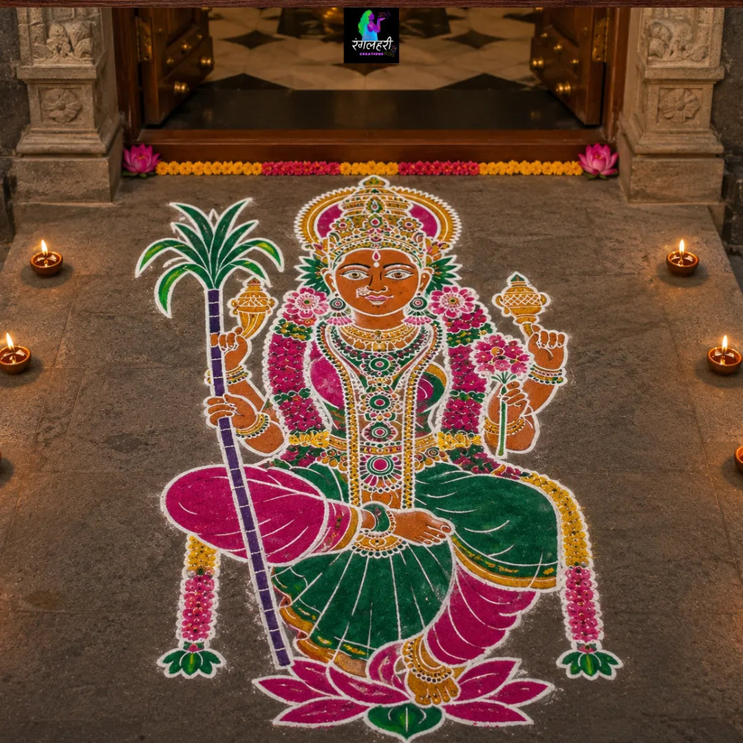 Lalita Tripura Sundari Kolam Stencil Y44 : Divine Grace And Sacred Harmony Secondary image