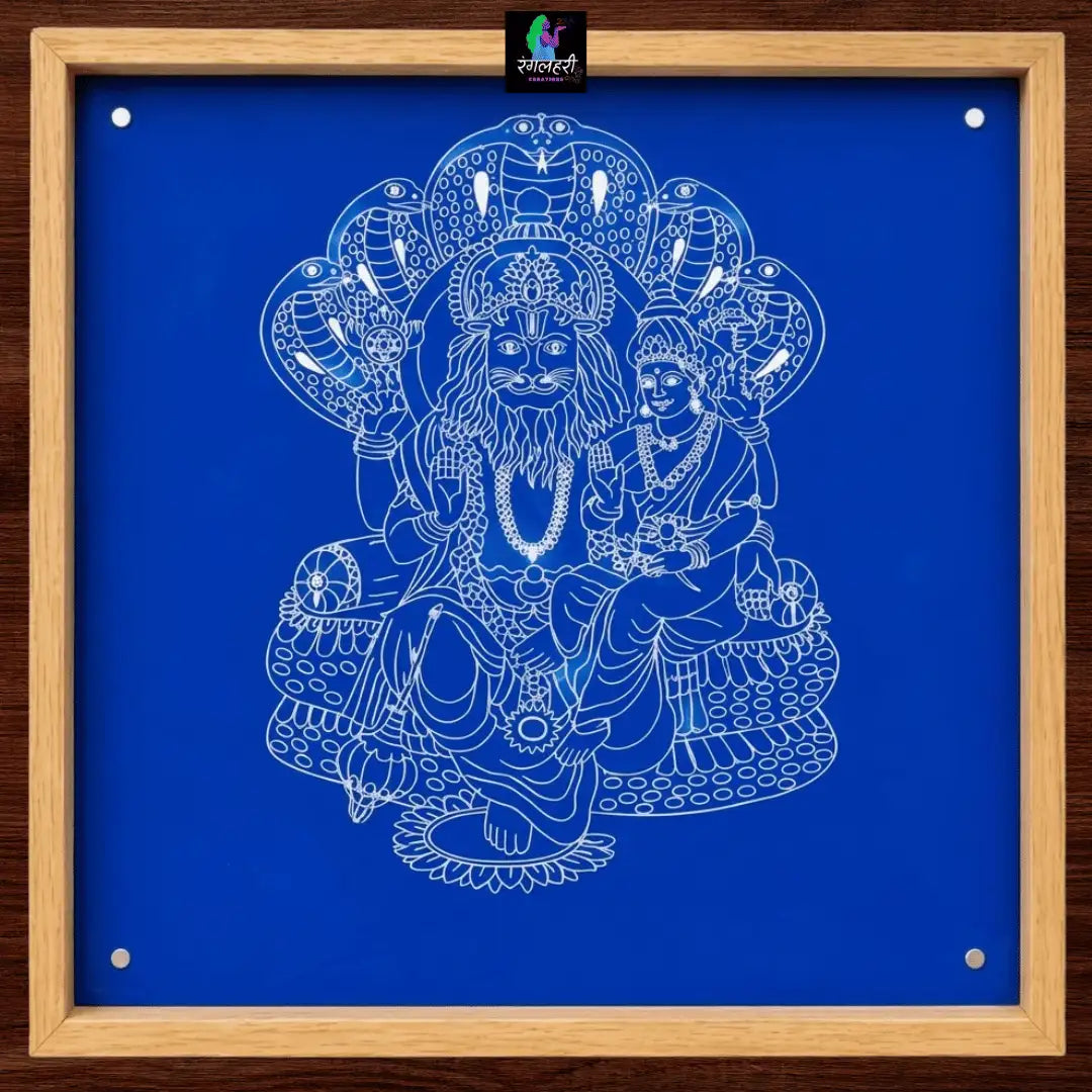Lord Narasimha Kolam Stencil Main image