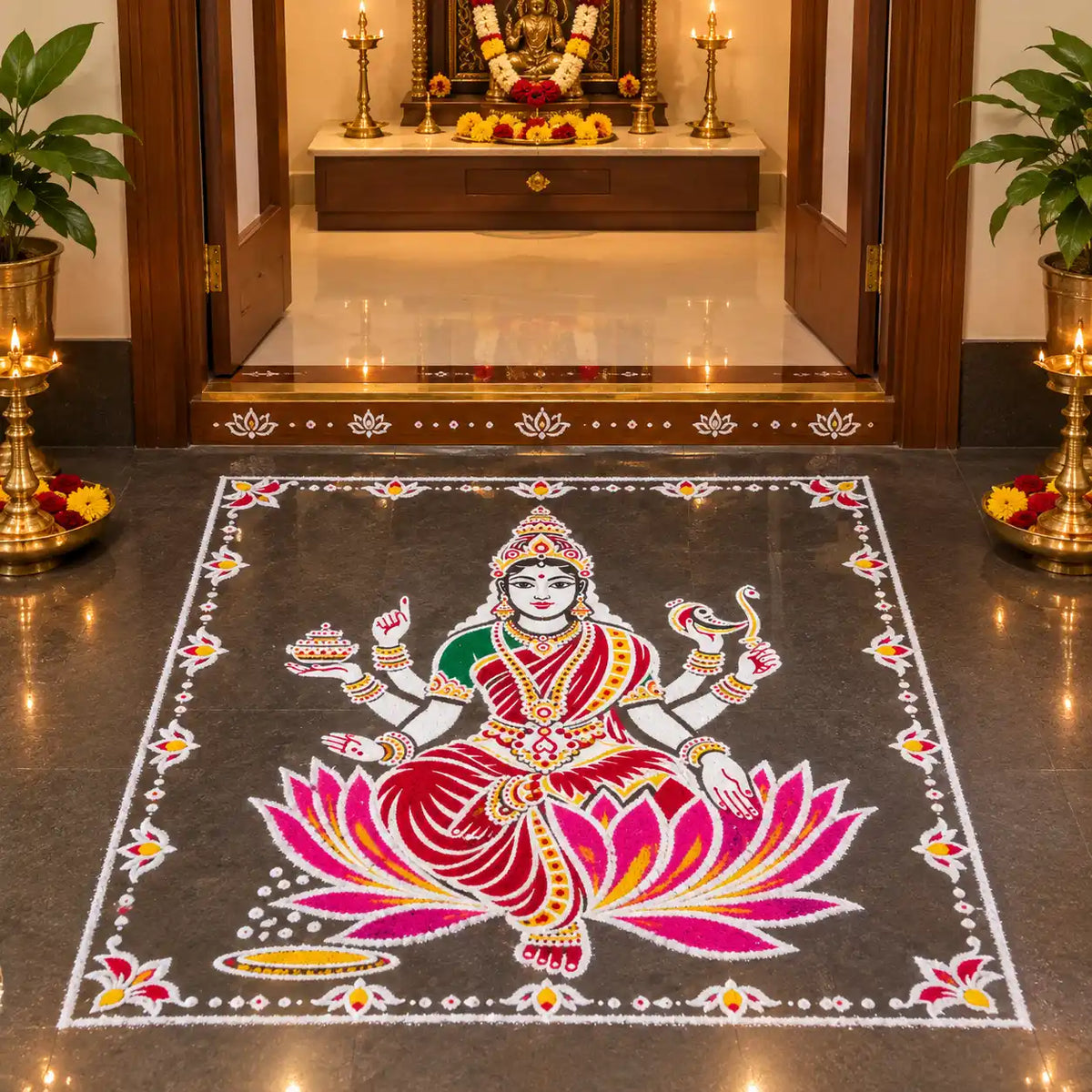 Maha Lakshmi Kolam Stencil
