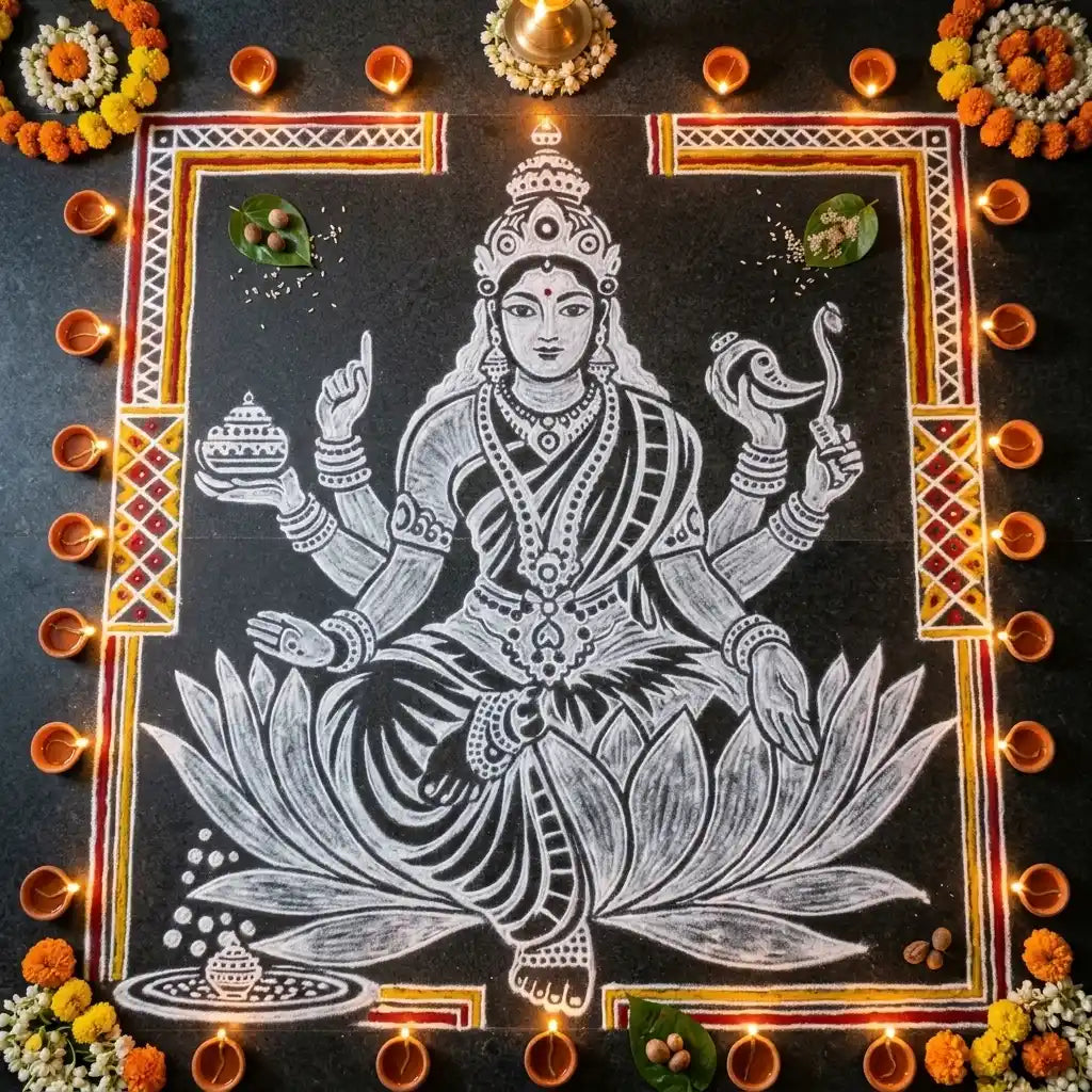 Maha Lakshmi Kolam Stencil