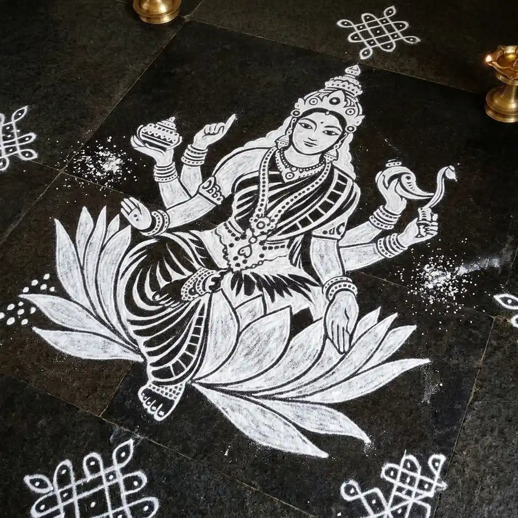 Maha Lakshmi Kolam Stencil