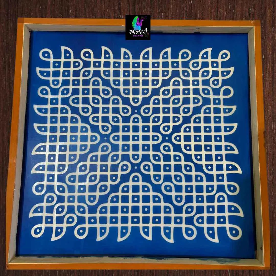 WJ2413 : Mangala Kambi Big Kolam Stencil 24 By 24 Inch Main image