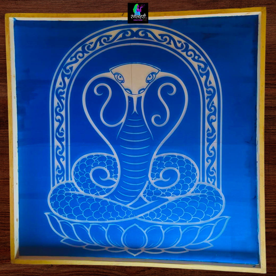 Naga Lotus Yantra Kolam Stencil 