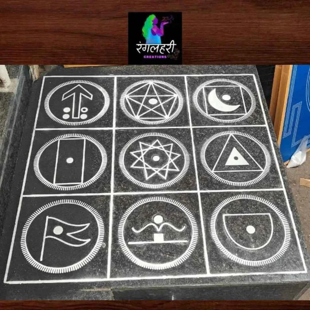 Navagraha Yantra Kolam Stencil