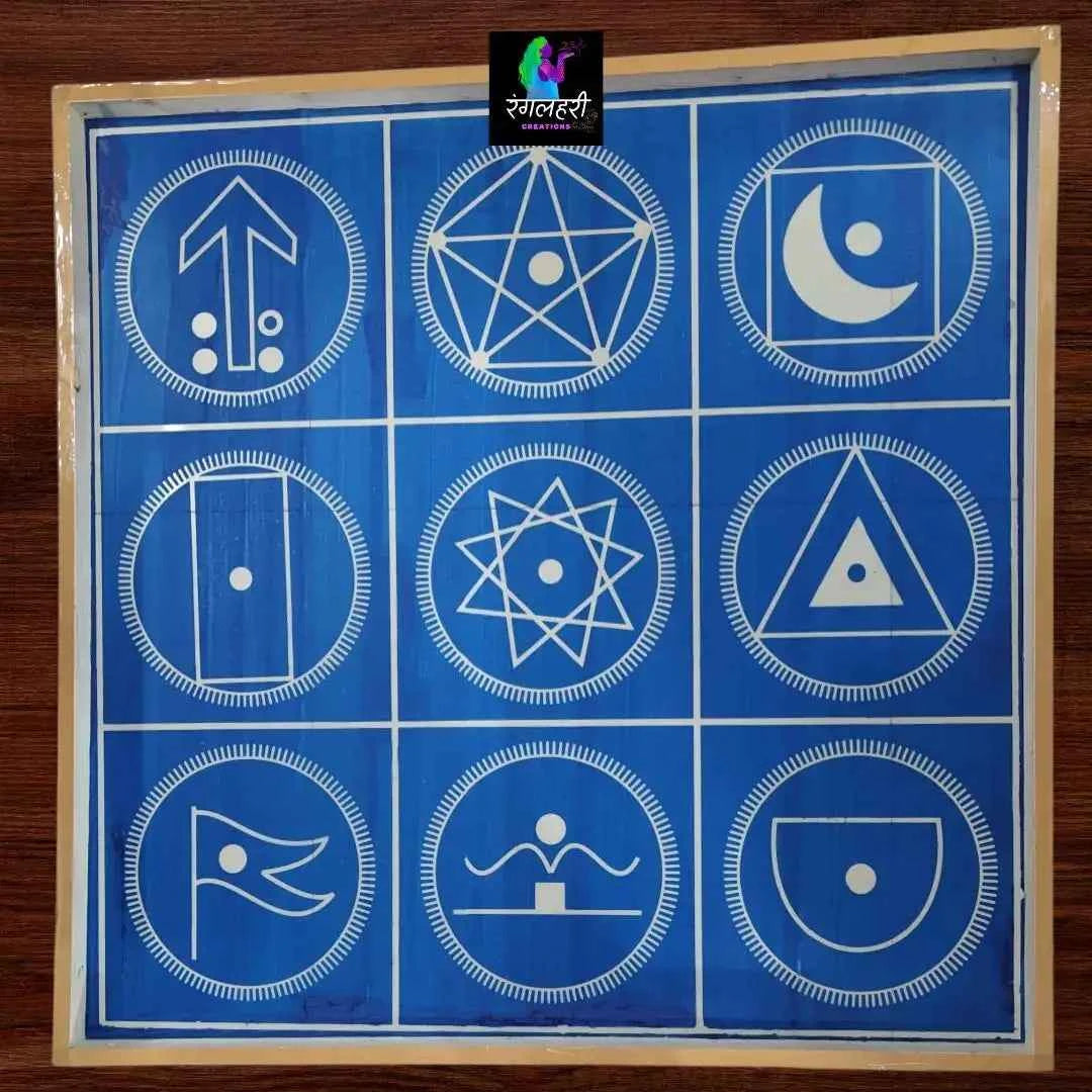 Navagraha Yantra Kolam Stencil