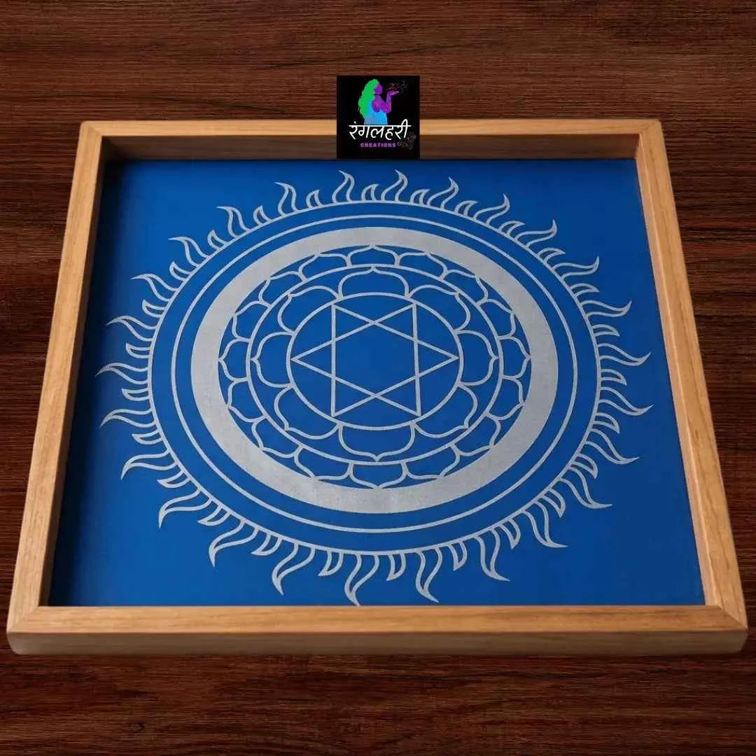 Powerful Sudarshan Yantra Kolam Stencil Y33 : Divine Protection Main image
