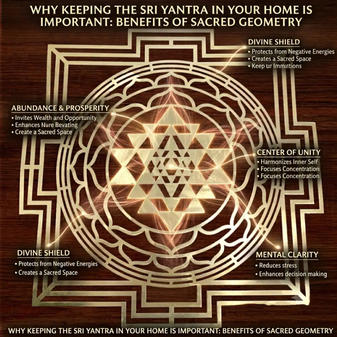 Shree Yantra Metal Wall Art for Living Room, Pooja Room & Office