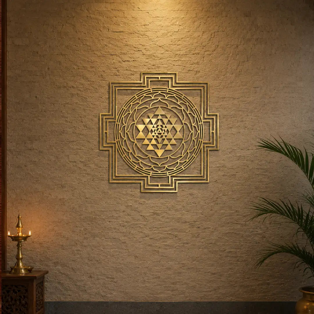 Shree Yantra Metal Wall Art for Living Room, Pooja Room & Office Secondary image