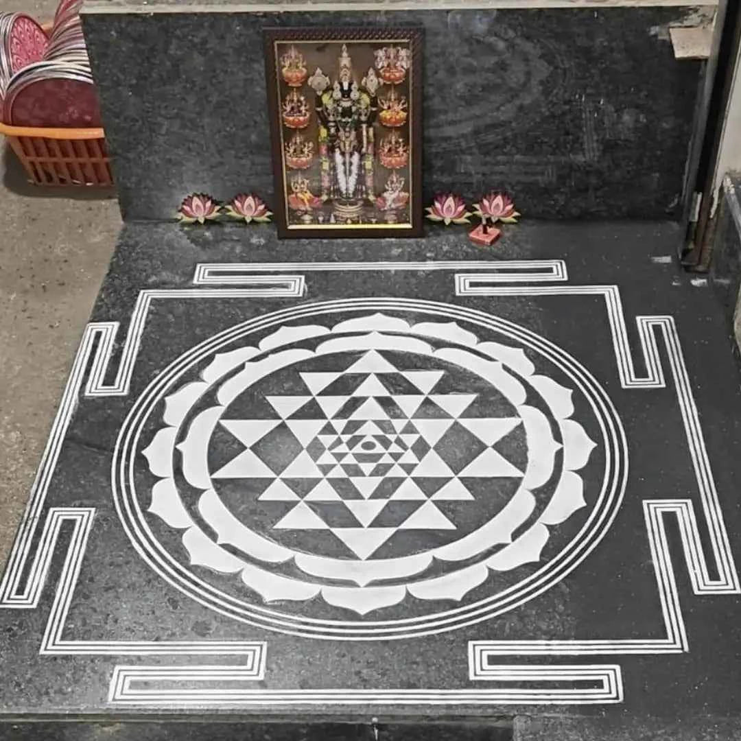 WJ3006 : Sri Chankra Stencil : Shri Yantra Kolam Stencil : 30 inch - Ranglahari Creations