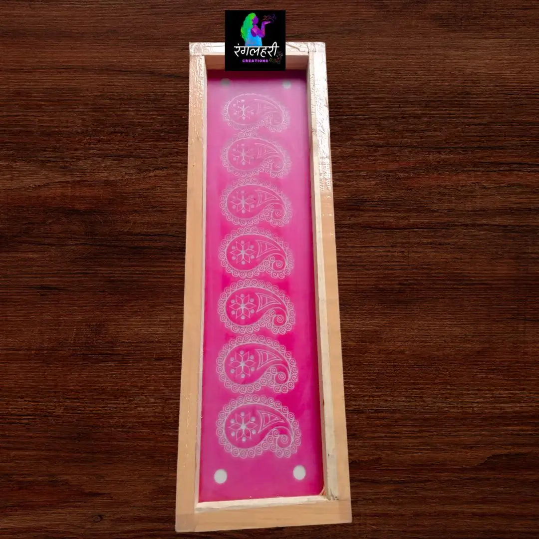 17 By 5 Wooden Border Rangoli Stencil Main image