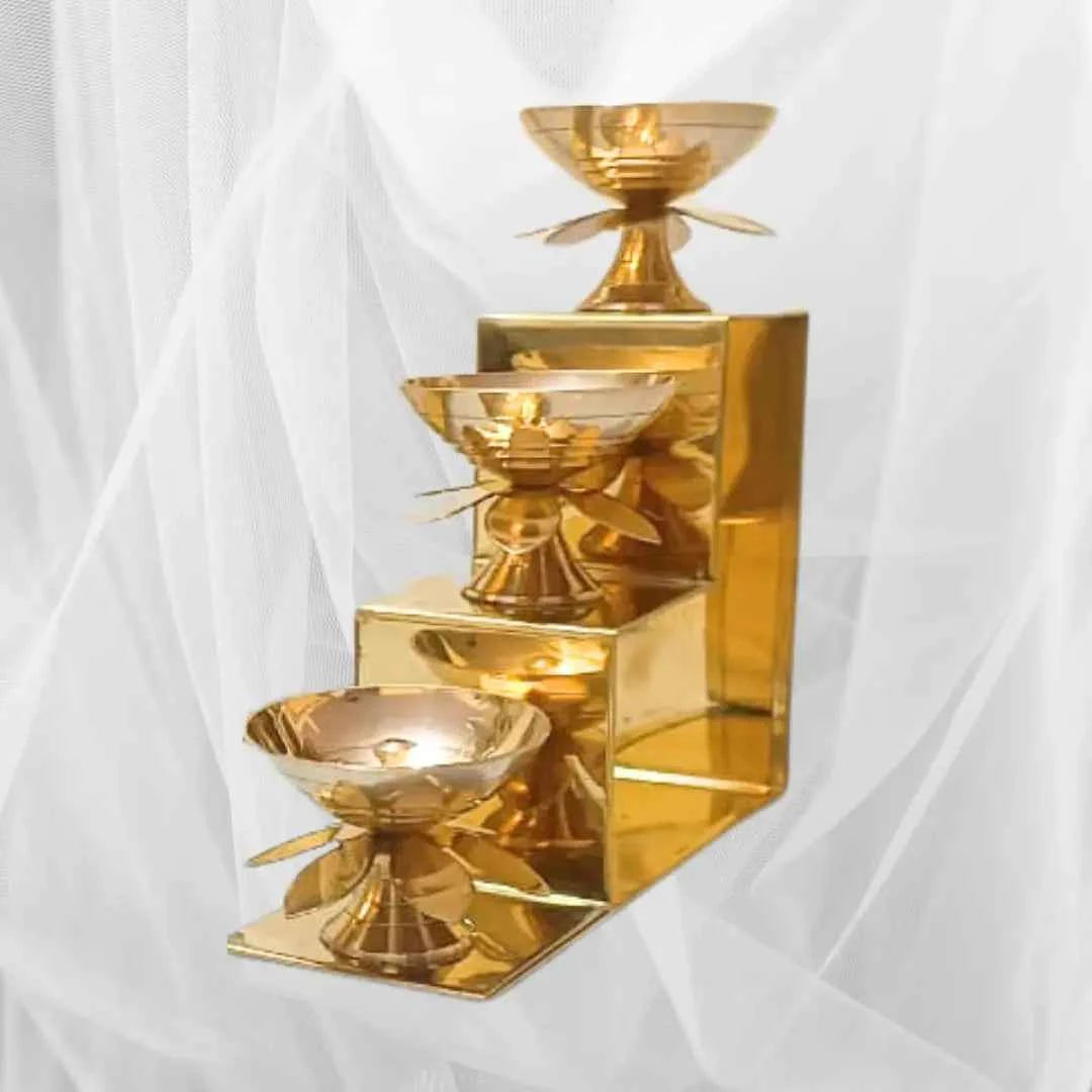 Decorative 3 Diya With Stand - Elegant Home Décor for Festive Occasion ...
