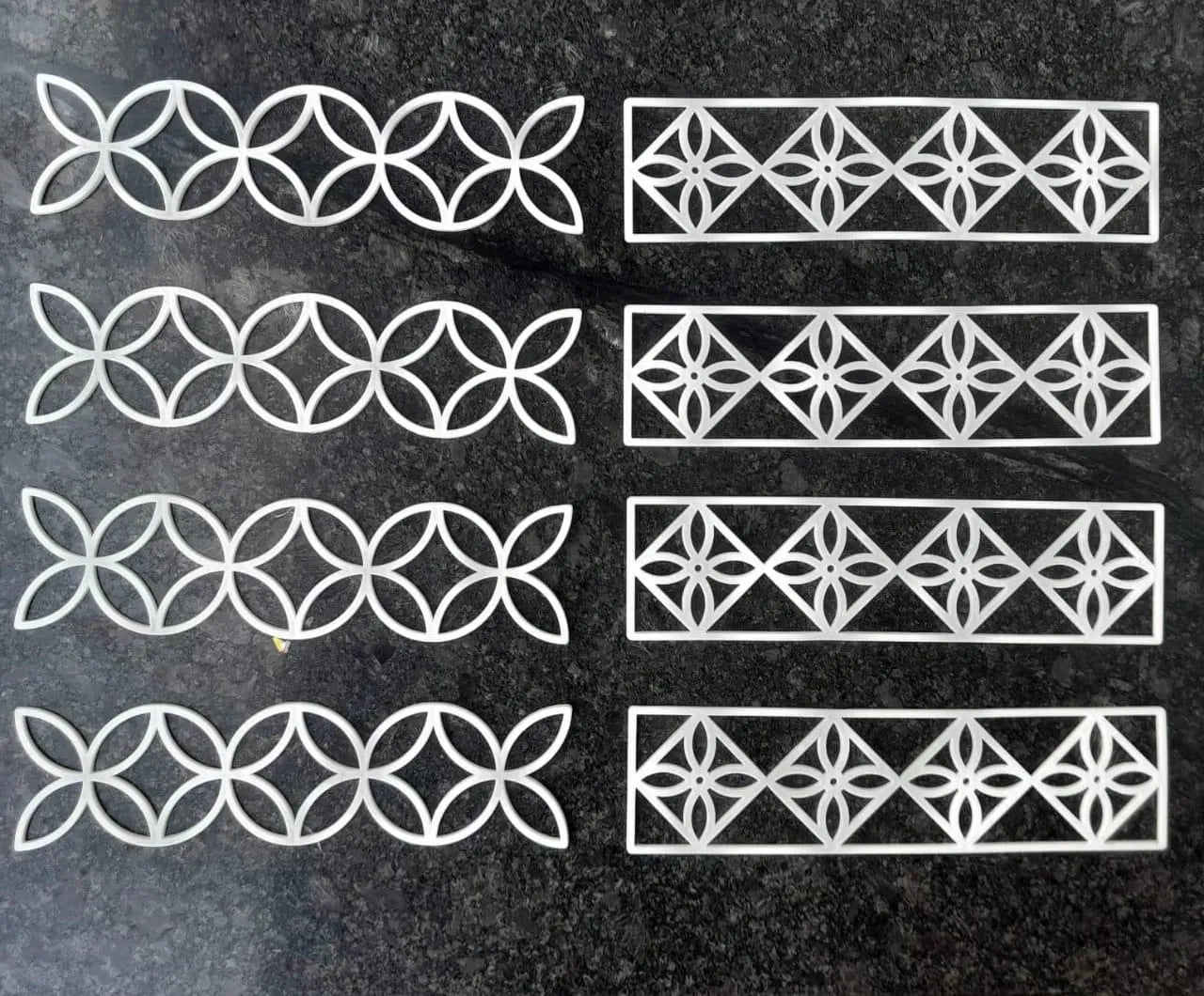 RRS06: Plastic Readymade Border Rangoli Set : 8pcs Square