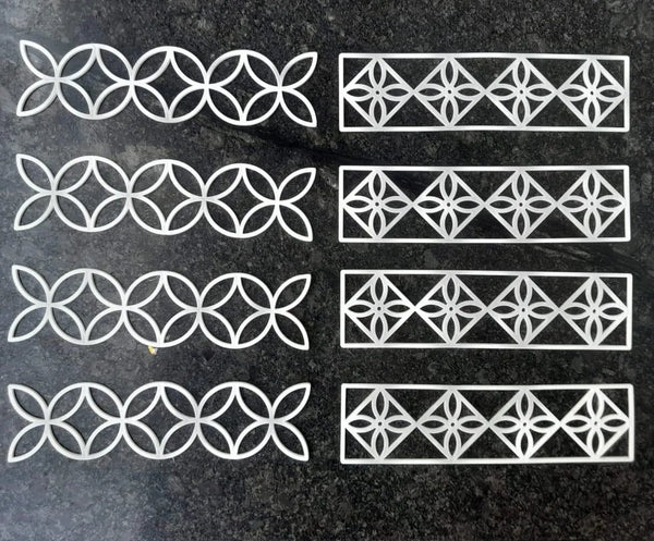 RRS06: Plastic Readymade Border Rangoli Set : 8pcs Square