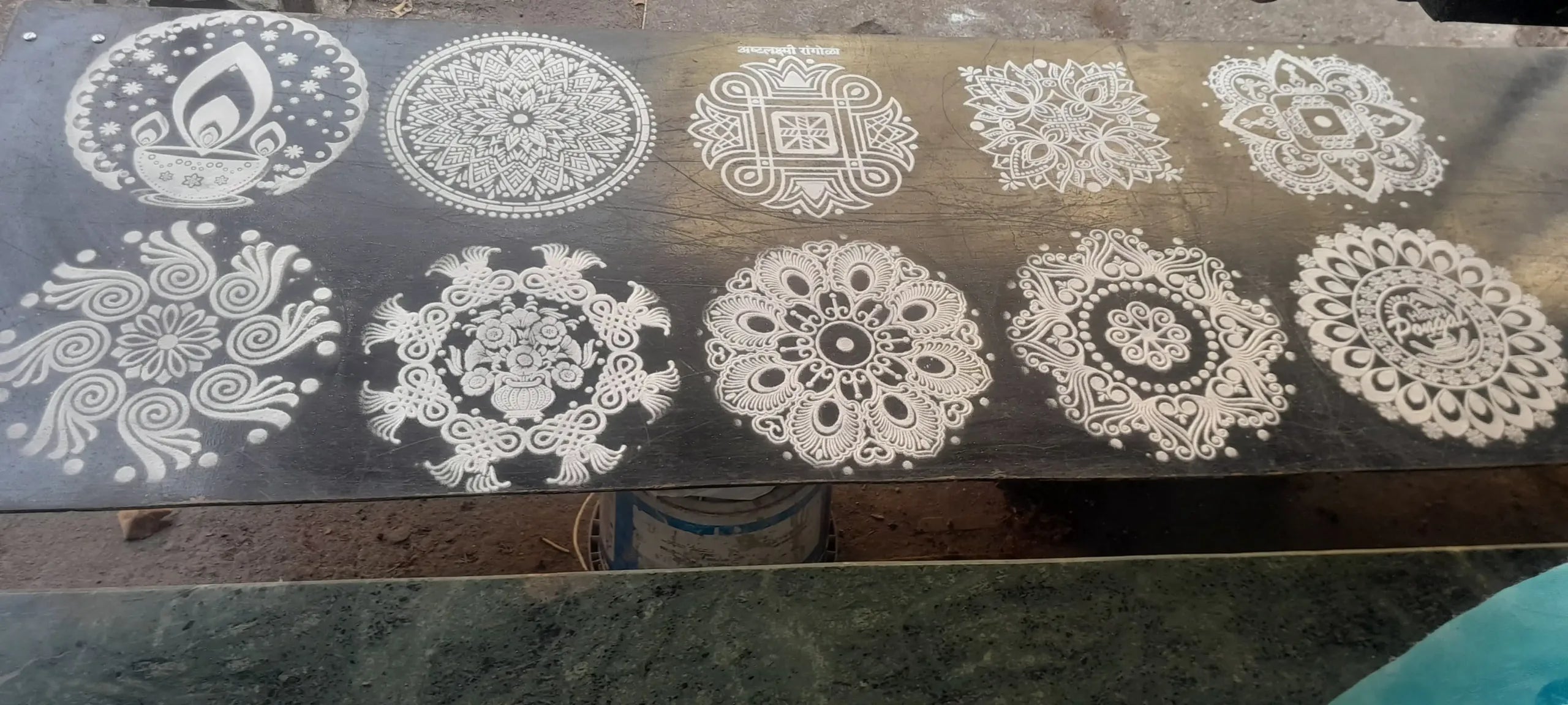 Daily Use Round Rangoli Stencil Set of 10pcs