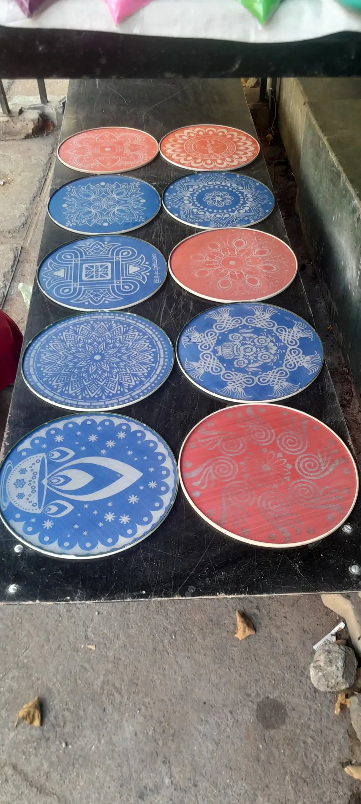 Daily Use Round Rangoli Stencil Set of 10pcs | 12Inch Medium Size Secondary image