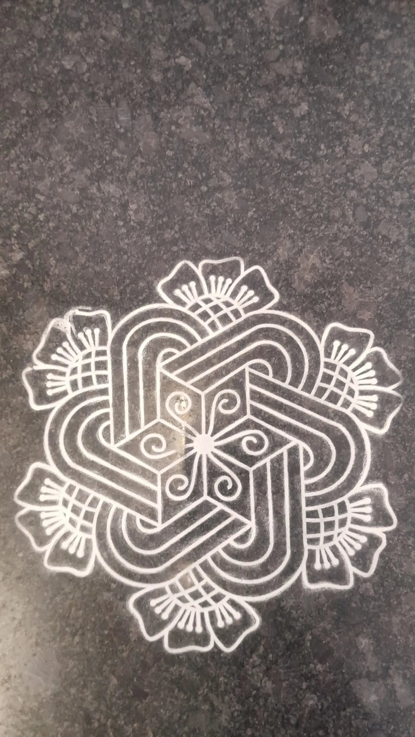 W1403 : Kolam Stencil 14 by 14 Inch Wooden Square Rangoli Stencil Secondary image