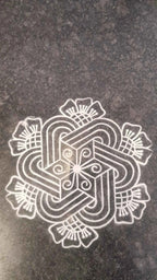 W1403 : Kolam Stencil 14 by 14 Inch Wooden Square Rangoli Stencil - Ranglahari Creations