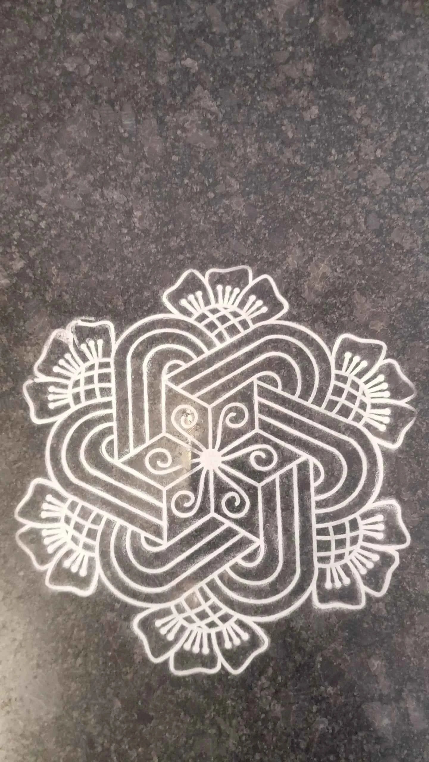 W1403 : Kolam Stencil 14 by 14 Inch Wooden Square Rangoli Stencil - Ranglahari Creations