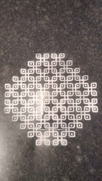 W1402 : Kolam Stencil 14 by 14 Inch Wooden Square Rangoli Stencil - Ranglahari Creations