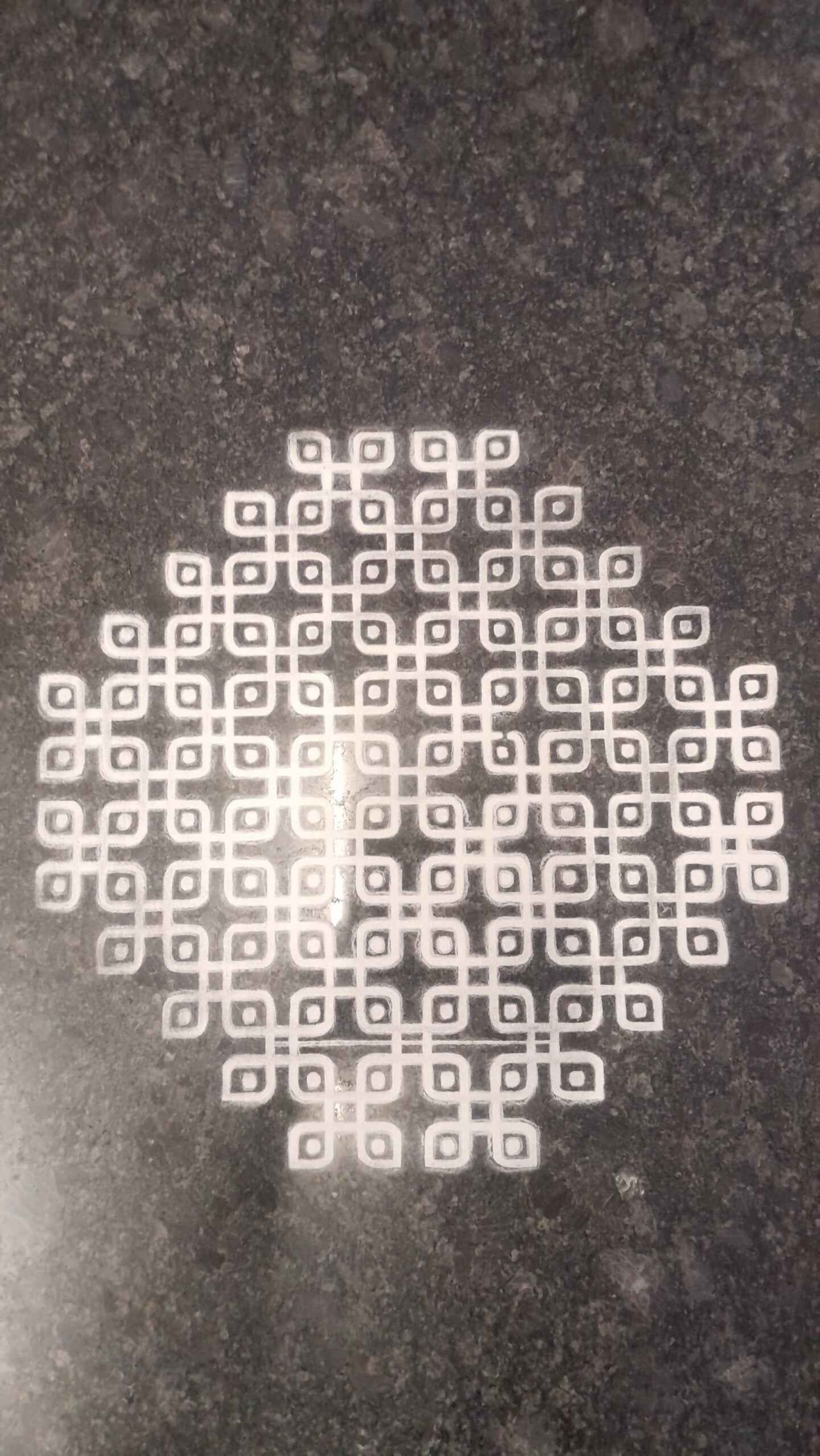 W1402 : Kolam Stencil 14 by 14 Inch Wooden Square Rangoli Stencil - Ranglahari Creations