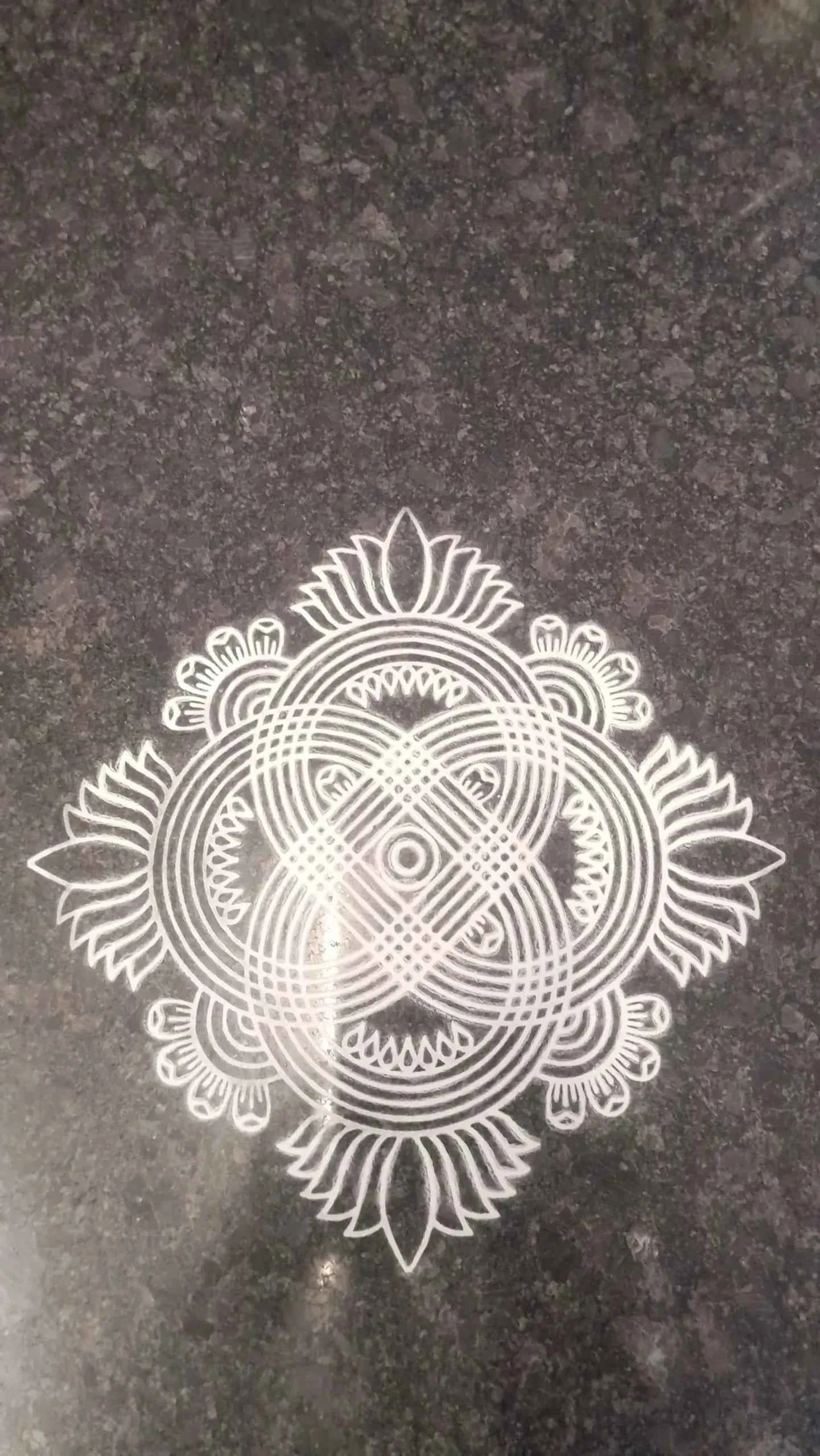 W1406 : Kolam Stencil 14 by 14 Inch Wooden Square Rangoli Stencil - Ranglahari Creations