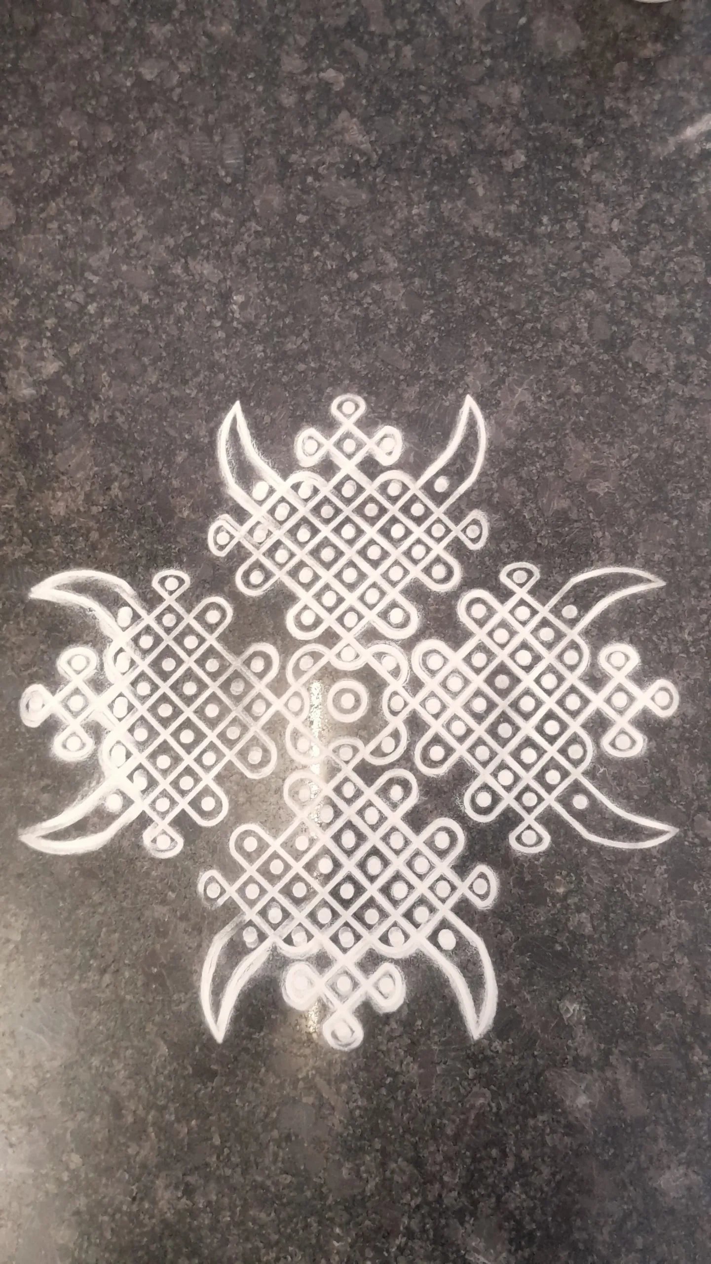 W1404 : Kolam Stencil 14 by 14 Inch Wooden Square Rangoli Stencil Secondary image