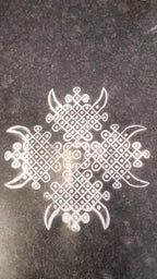 W1404 : Kolam Stencil 14 by 14 Inch Wooden Square Rangoli Stencil - Ranglahari Creations