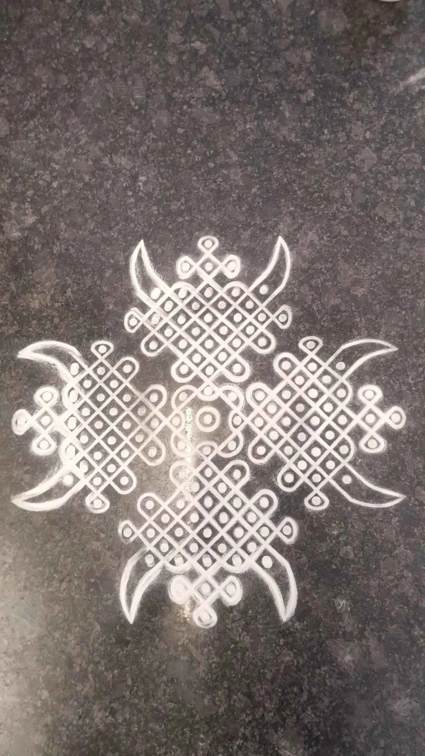 W1404 : Kolam Stencil 14 by 14 Inch Wooden Square Rangoli Stencil - Ranglahari Creations