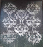 W1401 : Kolam Stencil 14 by 14 Inch Wooden Square Rangoli Stencil - Ranglahari Creations