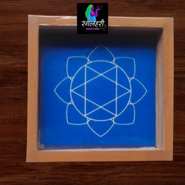 WA16 : 5 by 5 Small Wooden Square Rangoli Stencil