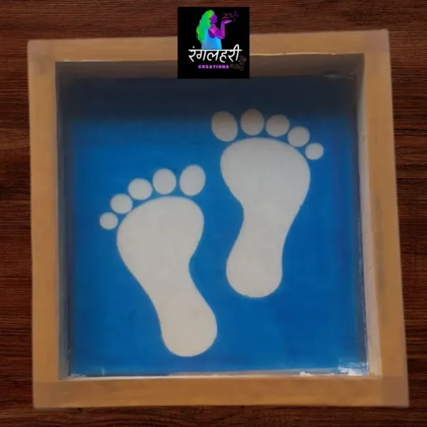 WA02 : 5 by 5 Small Wooden Square Rangoli Stencil