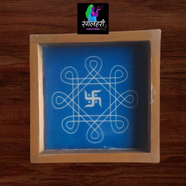 WA32 : 5 by 5 Small Wooden Square Rangoli Stencil