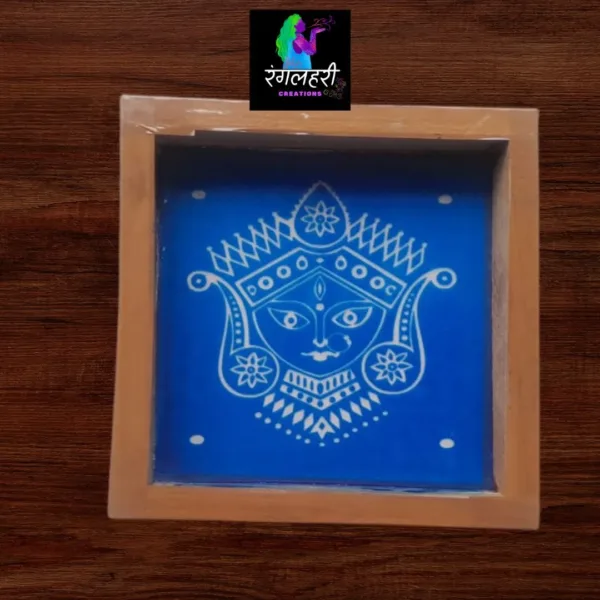 WA38 : 5 by 5 Small Wooden Square Rangoli Stencil