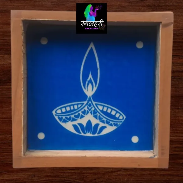 WA42 : 5 by 5 Small Wooden Square Rangoli Stencil