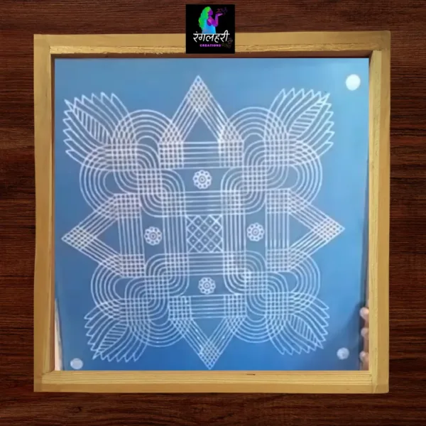 WJ1605 : 16 by 16 Wooden Square Rangoli Stencil