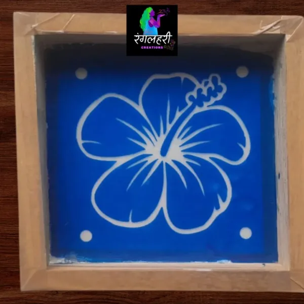 WA44 : 5 by 5 Small Wooden Square Rangoli Stencil