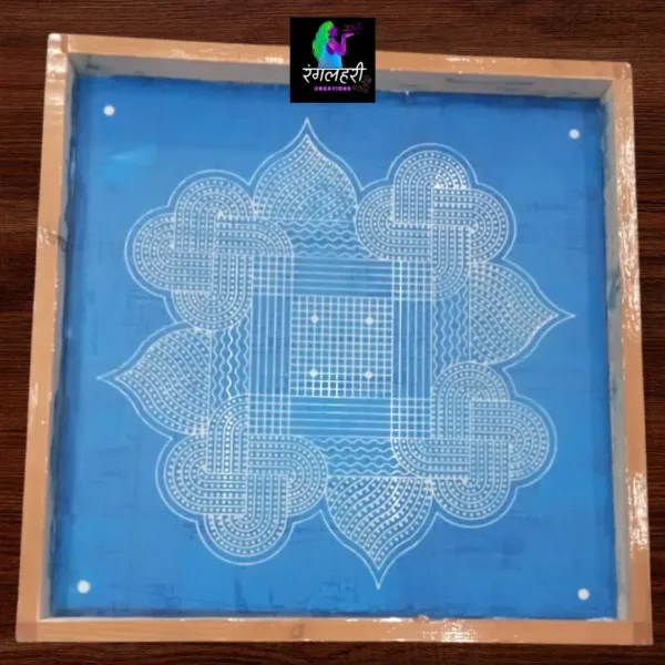 WJ2402 : 24 by 24 Wooden Square Rangoli Stencil