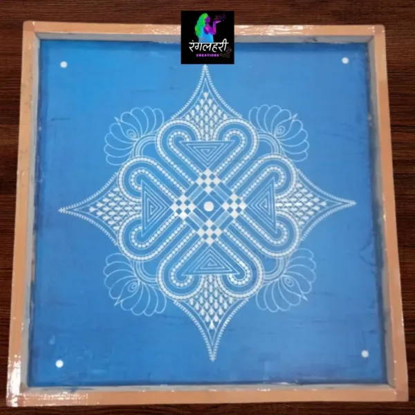 WJ2404 : 24 by 24 Wooden Square Rangoli Stencil