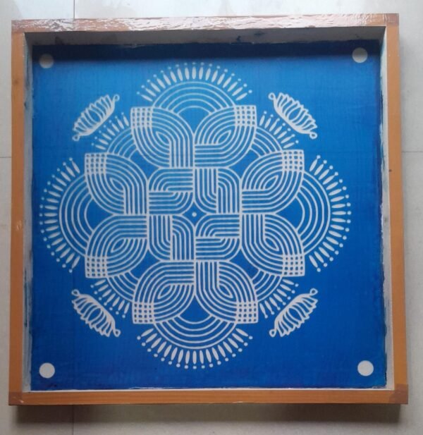 WJ2405 : 24 by 24 Wooden Square Rangoli Stencil