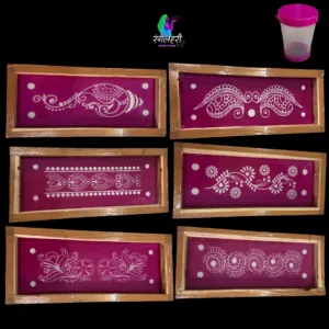 Wooden Border Rangoli Stencil Set WBRS1 7pcs