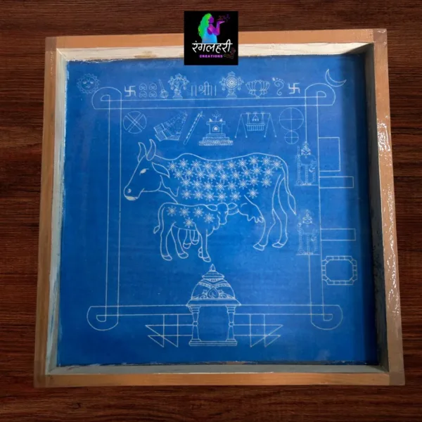 WJ1217 : 12 by 12 Chaitrangan Wooden Rangoli Stencil