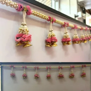 DHT3 : Door Hanging Toran Pink Flower And Moti